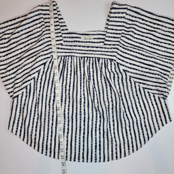 Madewell Navy & Cream Striped Butterfly Top, EUC, size Large - Picture 7 of 7